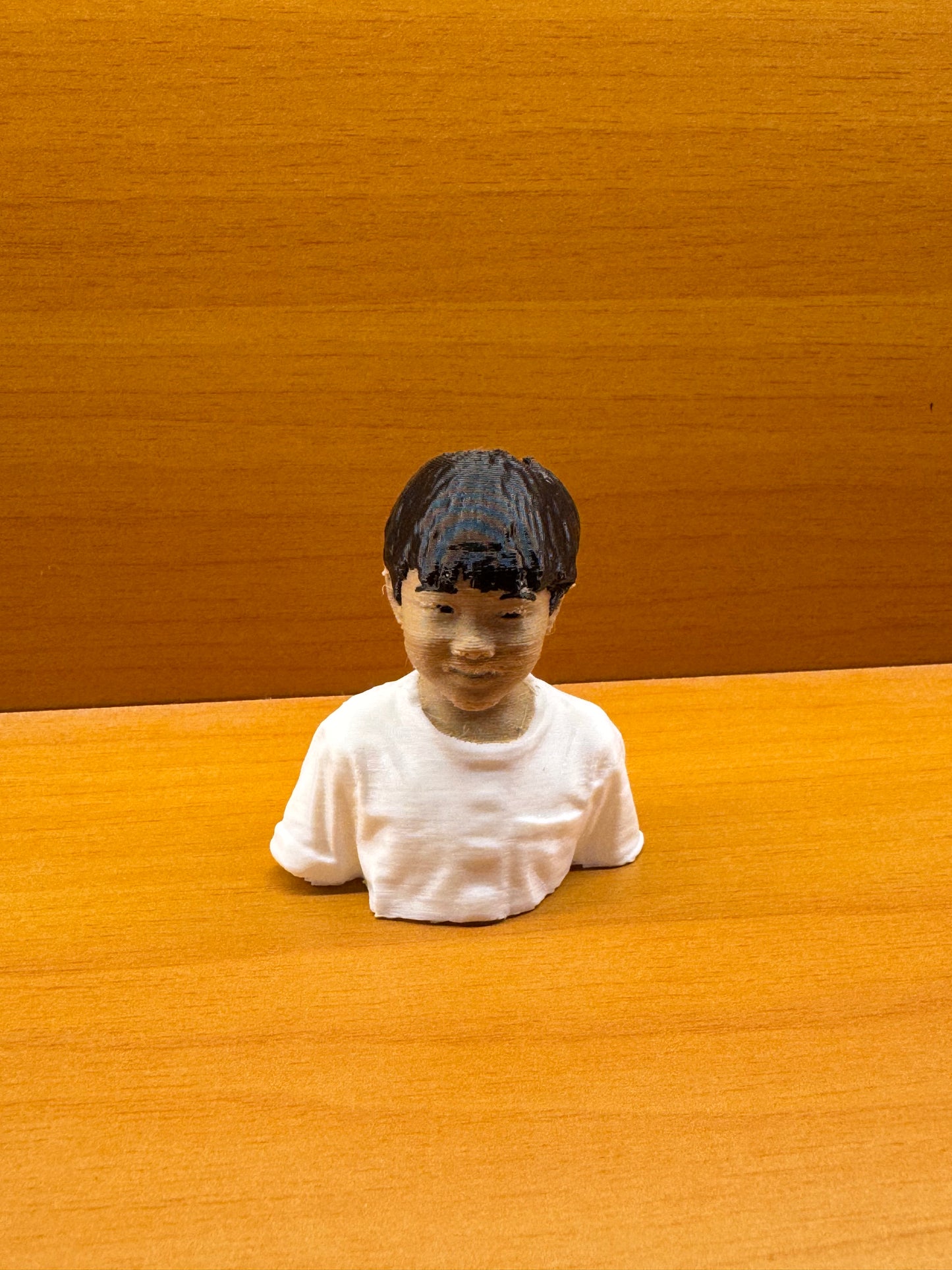 3D face and upper body scans, color printed or painted