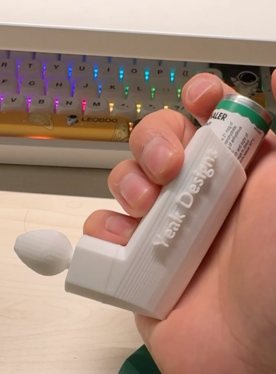 3D Printed Nasal Inhaler Adapter by Yeak Designs (Inhaler not included)